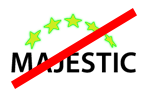 Logo Majestic con stelle colorate in modo errato